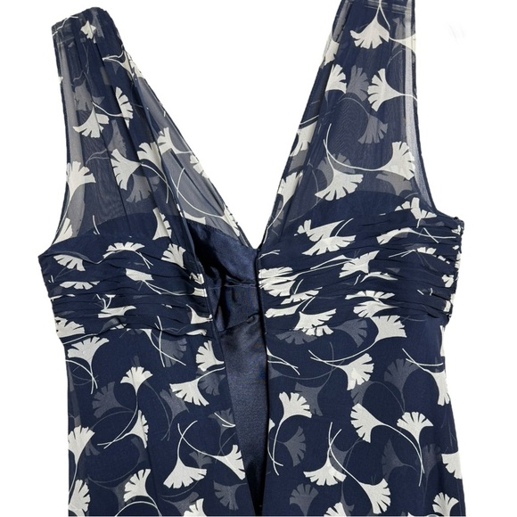 Donna Rico NY 100% Silk Baby Doll Layered Dress Size 10 Blue White - Picture 2 of 8